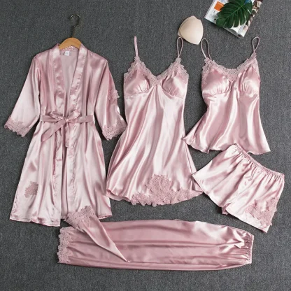 Lace Patchwork Nightwear Set - Image 3