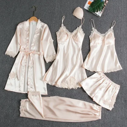 Lace Patchwork Nightwear Set - Image 2