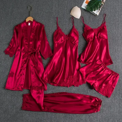 Lace Patchwork Nightwear Set - Image 5