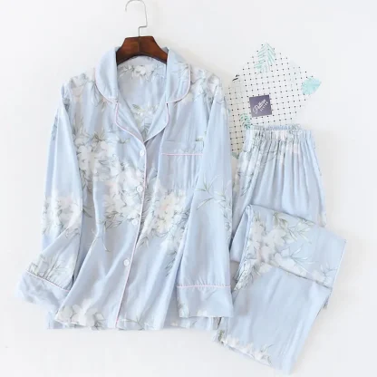 Floral Print Nightwear Trousers Suit - Image 2