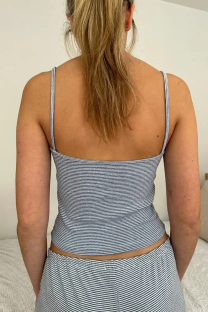 Sexy Striped Lace Pajama Short Set - Image 2
