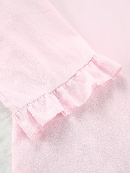 Ruffle Hem Pajama Shorts Set - Image 6