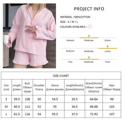 Ruffle Hem Pajama Shorts Set - Image 7