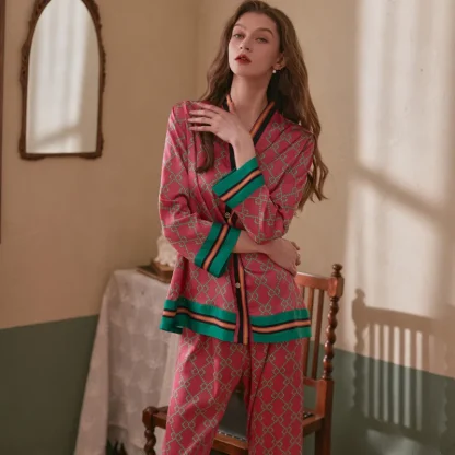 Long Sleeve Printed Pajama Set - Image 2