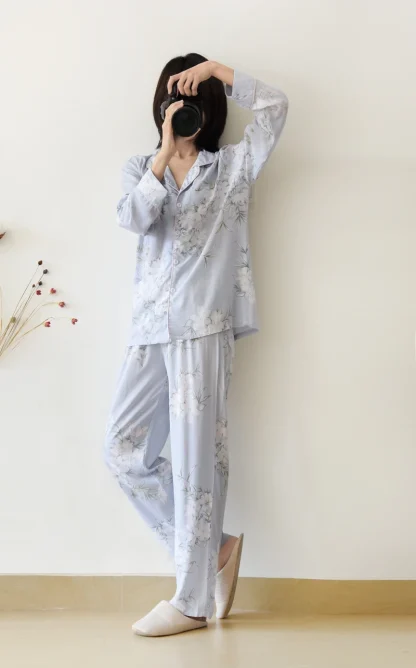 Floral Print Nightwear Trousers Suit - Image 5