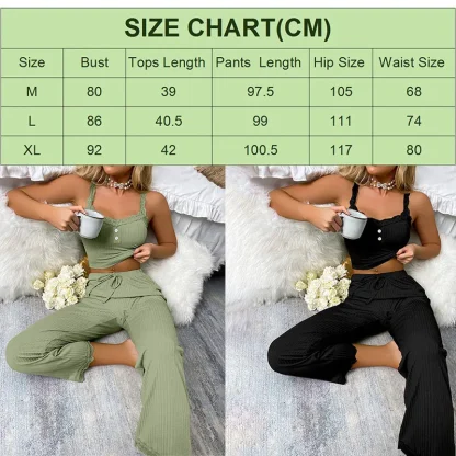 Seductive Lace Hem Pajama Set - Image 6