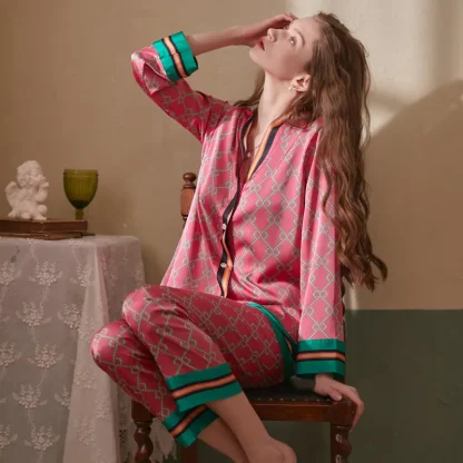 Long Sleeve Printed Pajama Set