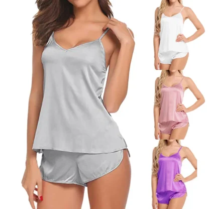 Casual Summer Pajama Shorts Set - Image 2