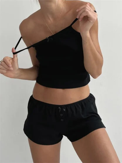 Lace Trim Camisole Pajama Short Set
