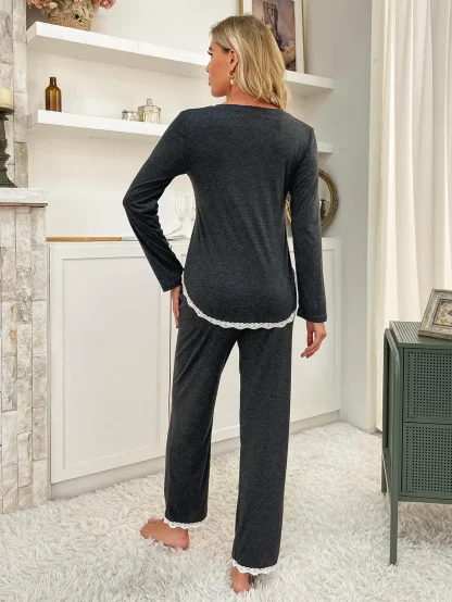 Heart Print Long Sleepwear Set - Image 2