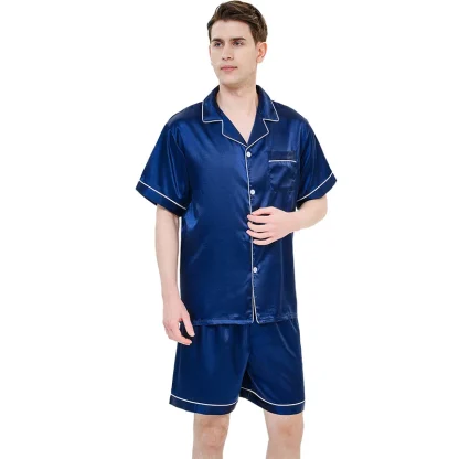 Turn Down Collar Short Pajamas Set - Image 4