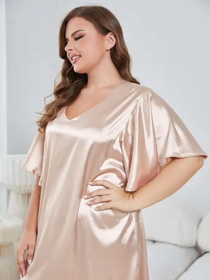 V Neck Short Sleeves Nightdress - Image 5