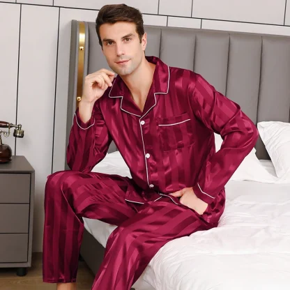 Casual Striped Long Pajama Sets