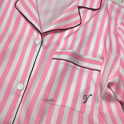 Summer Loose Pink Striped PJs - Image 6