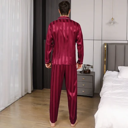 Casual Striped Long Pajama Sets - Image 2