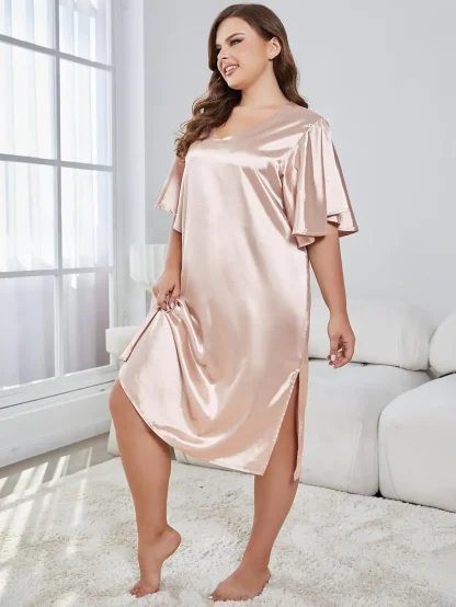 V Neck Short Sleeves Nightdress - Image 6