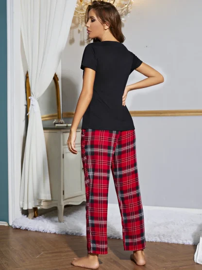 Cute Heart Print Pajama Set - Image 2