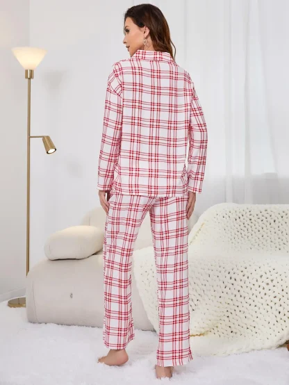 Cozy Red Plaid Nightwear - Image 4