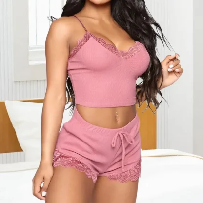 Comfortable Ribbed Knit Pajamas - Image 4
