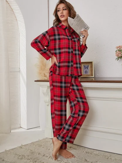 Cozy Red Plaid Nightwear