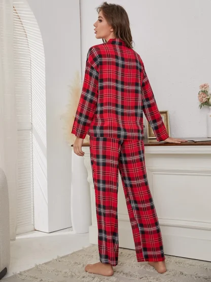 Cozy Red Plaid Nightwear - Image 2