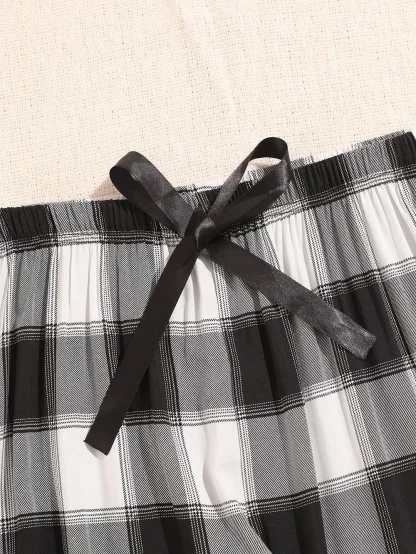 Plaid Wide-Leg Pajama - Image 3