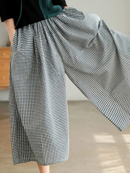 Baggy Plaid High Waist Nightwear - Image 3