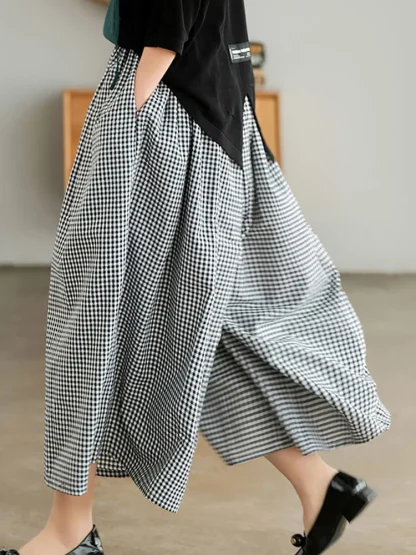 Baggy Plaid High Waist Nightwear