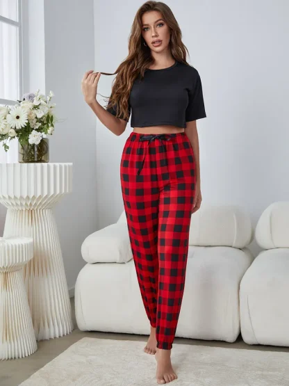 Elastic Waist Homewear Pajamas