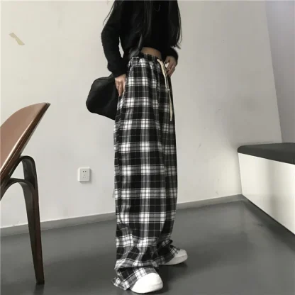 Oversized Plaid Pajama Pants - Image 6