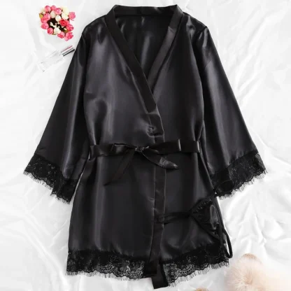 Elegant Black Suspender Pajamas - Image 2