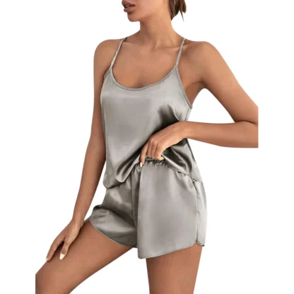 Sexy Lace Satin Pajama - Image 3