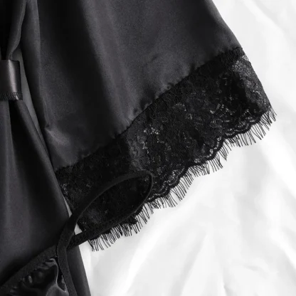 Elegant Black Suspender Pajamas - Image 4