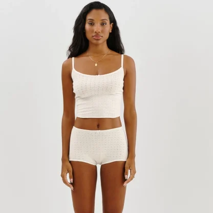Sleeveless Crop Tank Sleepwear - Image 3