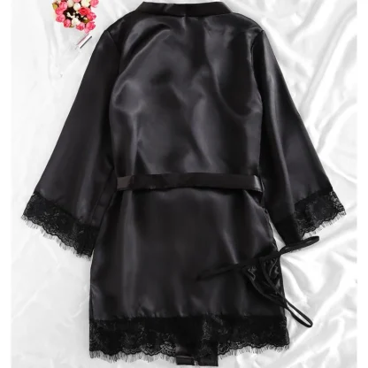 Elegant Black Suspender Pajamas - Image 3