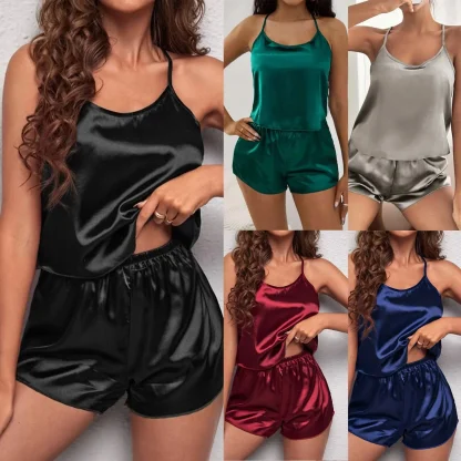 Sexy Lace Satin Pajama - Image 6